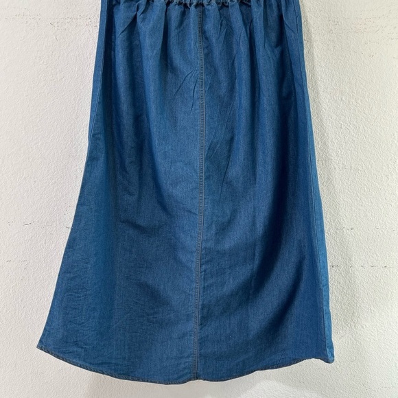 RD+koko A Line Mide Skirt Denim Blue Wrap Skirt - Picture 13 of 16